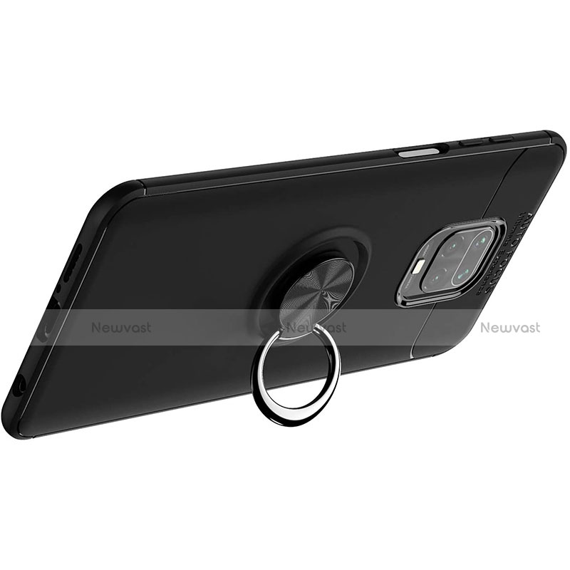 Ultra-thin Silicone Gel Soft Case Cover with Magnetic Finger Ring Stand for Xiaomi Redmi Note 9S