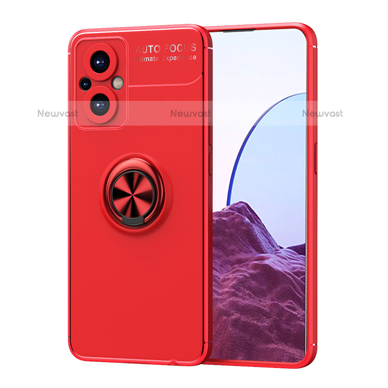 Ultra-thin Silicone Gel Soft Case Cover with Magnetic Finger Ring Stand JM1 for Oppo F21s Pro 5G