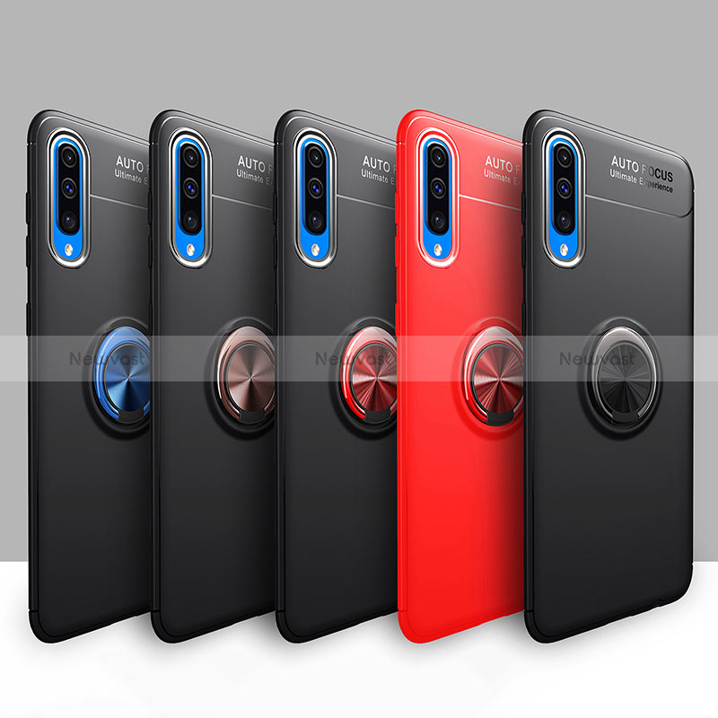 Ultra-thin Silicone Gel Soft Case Cover with Magnetic Finger Ring Stand JM1 for Samsung Galaxy A50