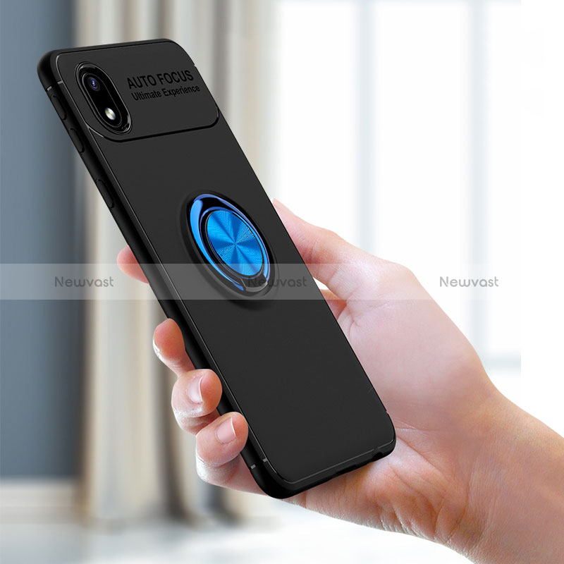 Ultra-thin Silicone Gel Soft Case Cover with Magnetic Finger Ring Stand JM1 for Samsung Galaxy M01 Core