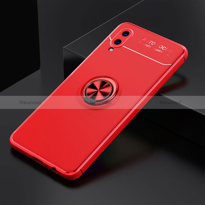 Ultra-thin Silicone Gel Soft Case Cover with Magnetic Finger Ring Stand JM1 for Samsung Galaxy M02
