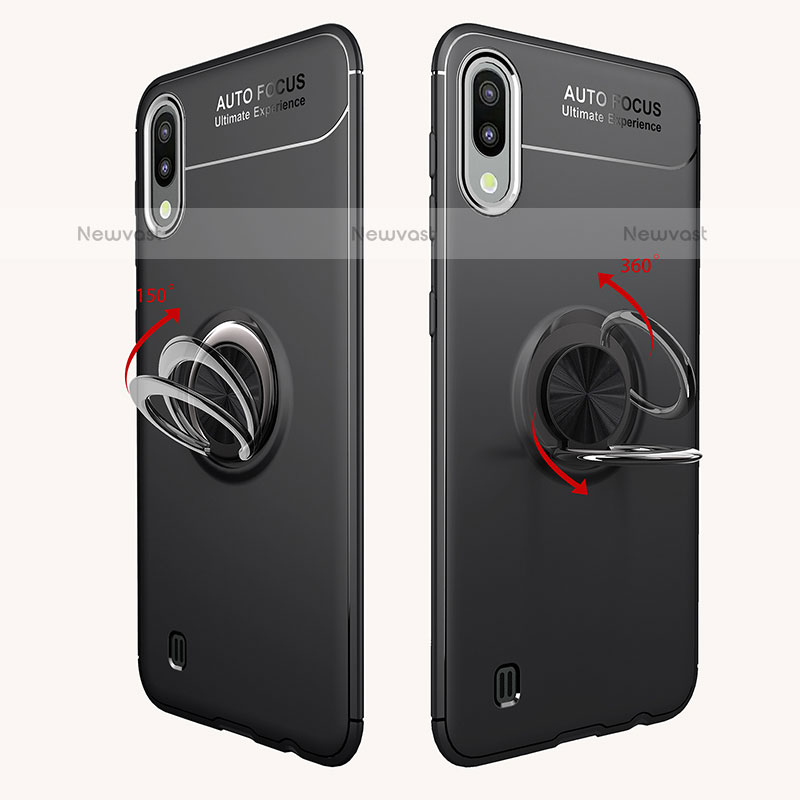 Ultra-thin Silicone Gel Soft Case Cover with Magnetic Finger Ring Stand JM1 for Samsung Galaxy M10