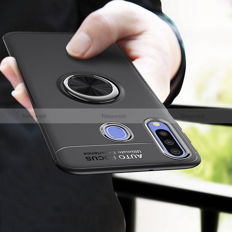 Ultra-thin Silicone Gel Soft Case Cover with Magnetic Finger Ring Stand JM1 for Samsung Galaxy M10S