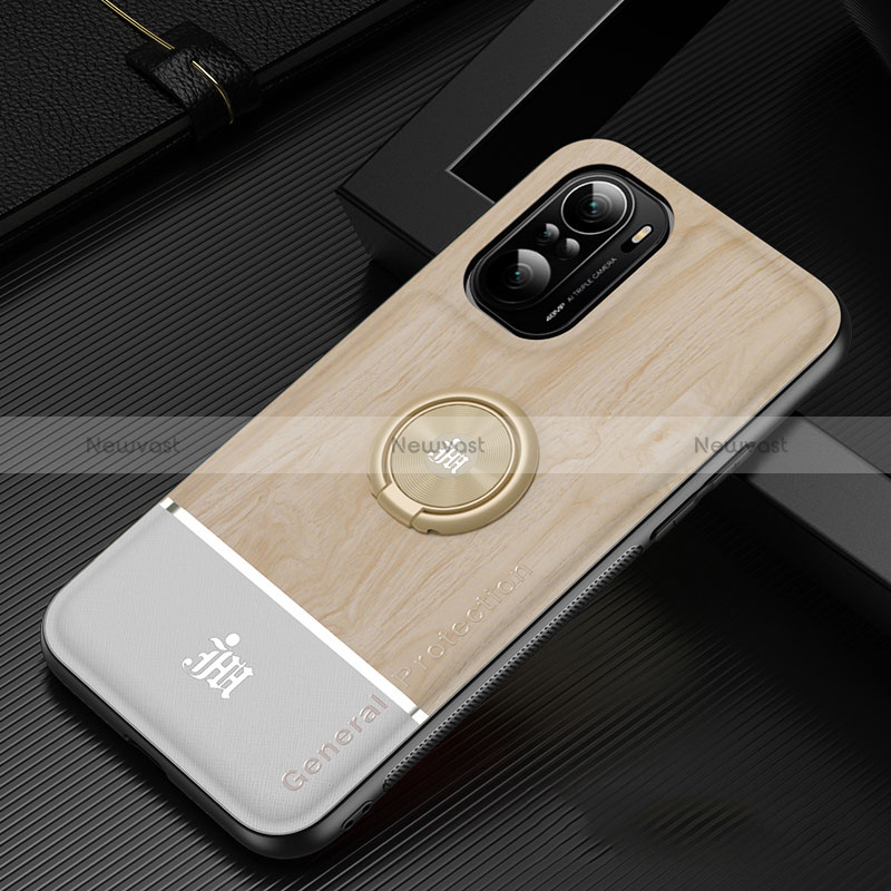 Ultra-thin Silicone Gel Soft Case Cover with Magnetic Finger Ring Stand JM1 for Xiaomi Mi 11X Pro 5G