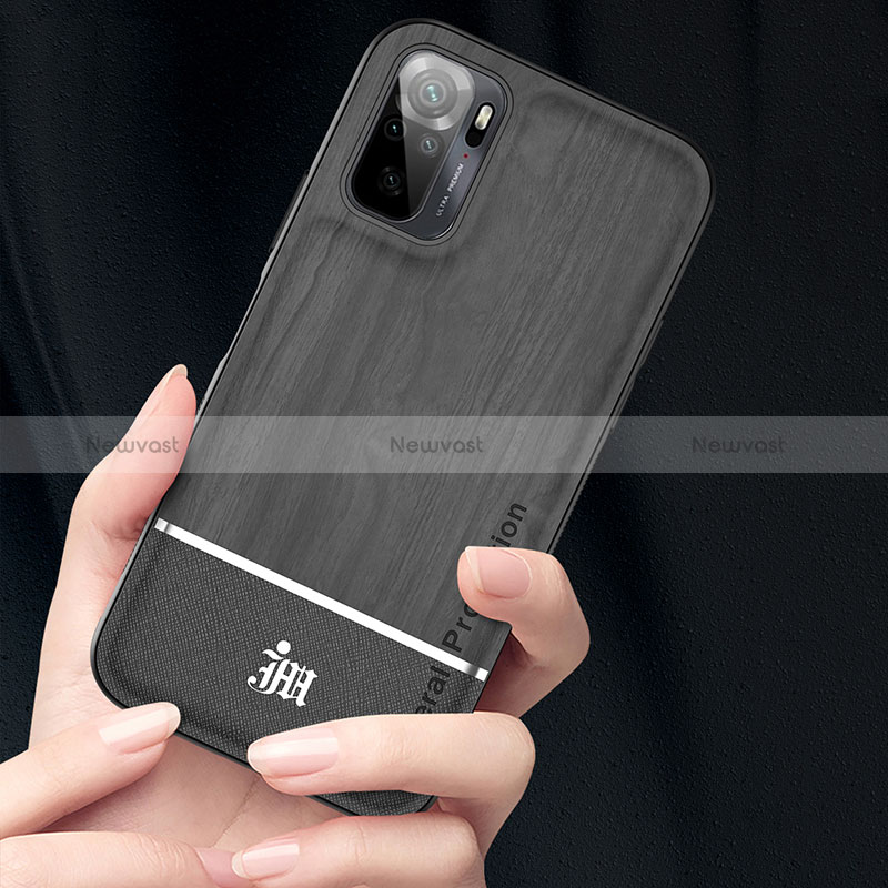 Ultra-thin Silicone Gel Soft Case Cover with Magnetic Finger Ring Stand JM1 for Xiaomi Poco M5S
