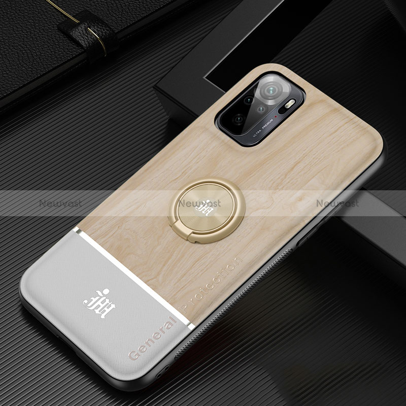 Ultra-thin Silicone Gel Soft Case Cover with Magnetic Finger Ring Stand JM1 for Xiaomi Poco M5S