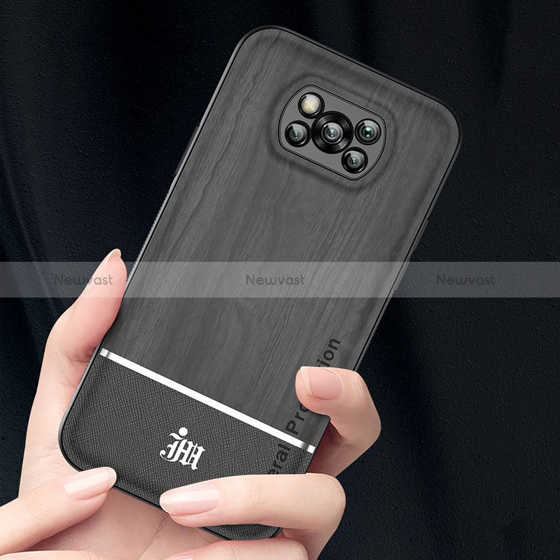 Ultra-thin Silicone Gel Soft Case Cover with Magnetic Finger Ring Stand JM1 for Xiaomi Poco X3 Pro