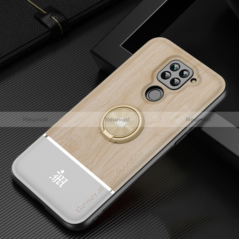 Ultra-thin Silicone Gel Soft Case Cover with Magnetic Finger Ring Stand JM1 for Xiaomi Redmi 10X 4G