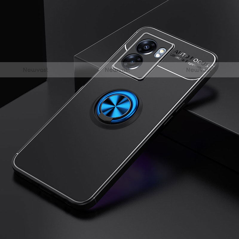 Ultra-thin Silicone Gel Soft Case Cover with Magnetic Finger Ring Stand JM2 for OnePlus Nord N300 5G