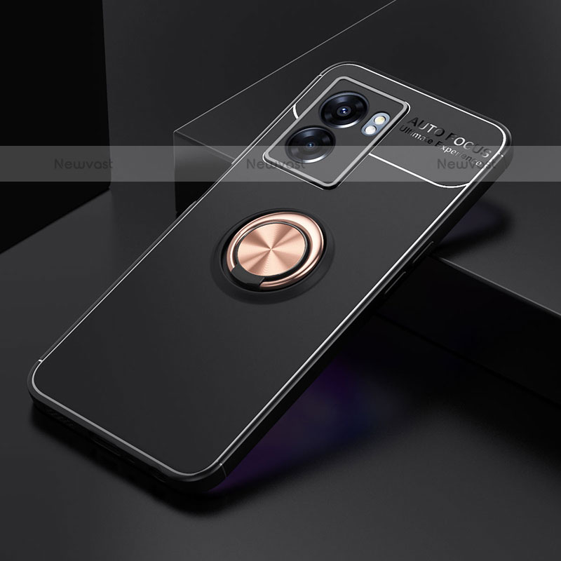 Ultra-thin Silicone Gel Soft Case Cover with Magnetic Finger Ring Stand JM2 for OnePlus Nord N300 5G