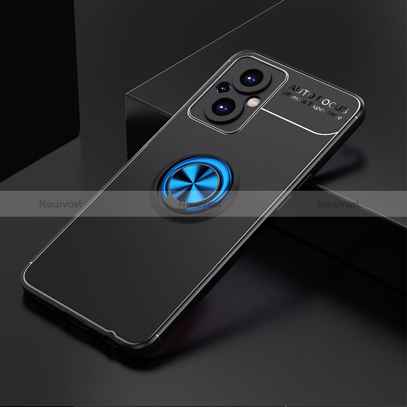 Ultra-thin Silicone Gel Soft Case Cover with Magnetic Finger Ring Stand JM2 for Oppo Reno8 Z 5G