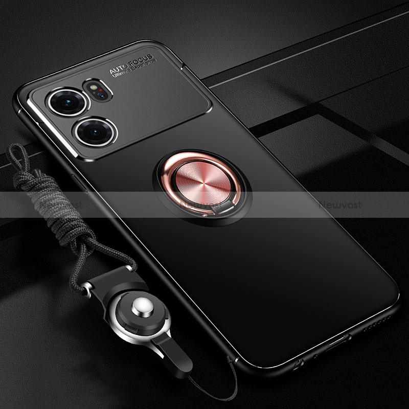 Ultra-thin Silicone Gel Soft Case Cover with Magnetic Finger Ring Stand JM3 for Oppo K10 5G