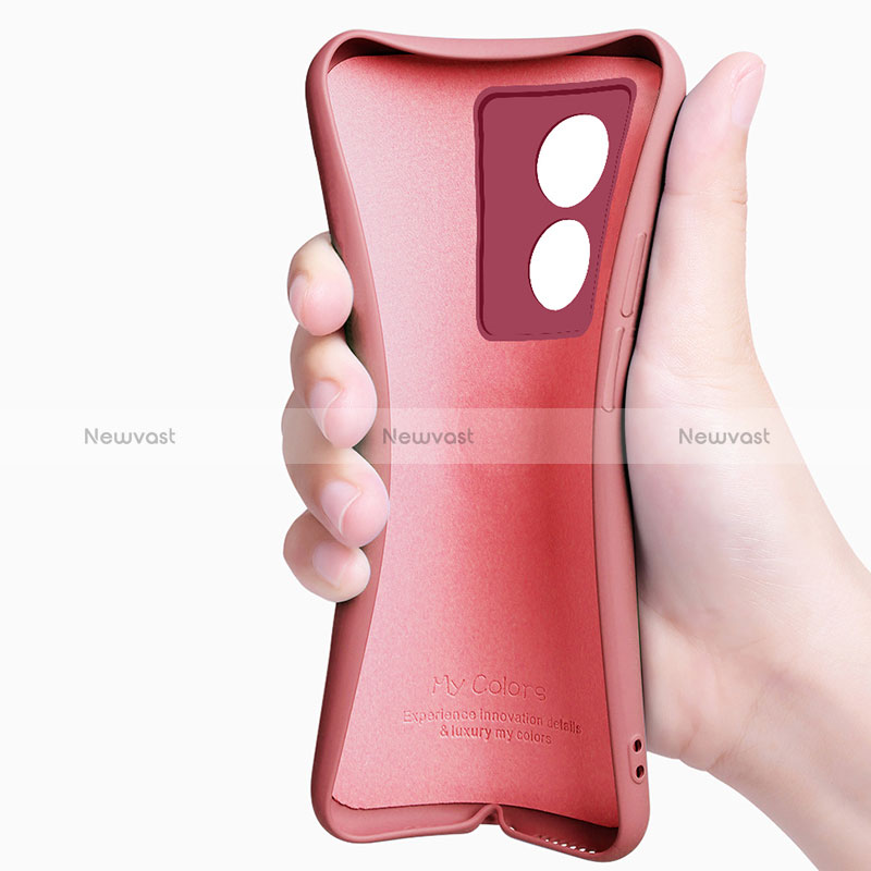 Ultra-thin Silicone Gel Soft Case Cover with Magnetic Finger Ring Stand S01 for Oppo A58 4G