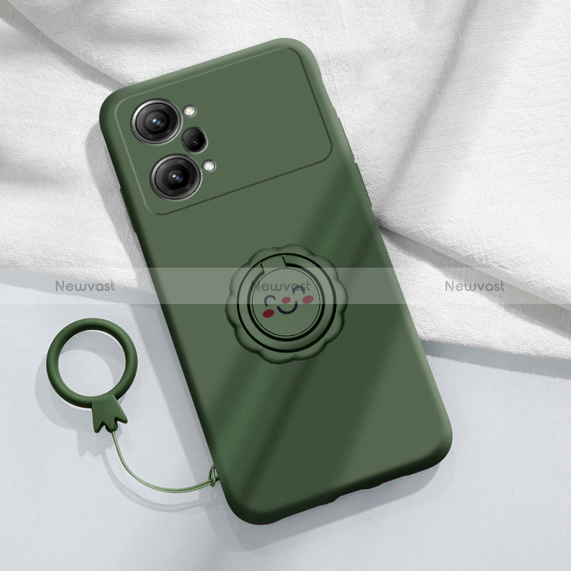 Ultra-thin Silicone Gel Soft Case Cover with Magnetic Finger Ring Stand S01 for Oppo K10 Pro 5G