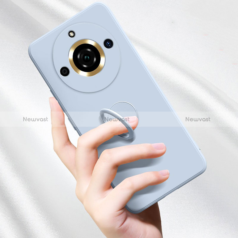 Ultra-thin Silicone Gel Soft Case Cover with Magnetic Finger Ring Stand S03 for Realme 11 Pro 5G