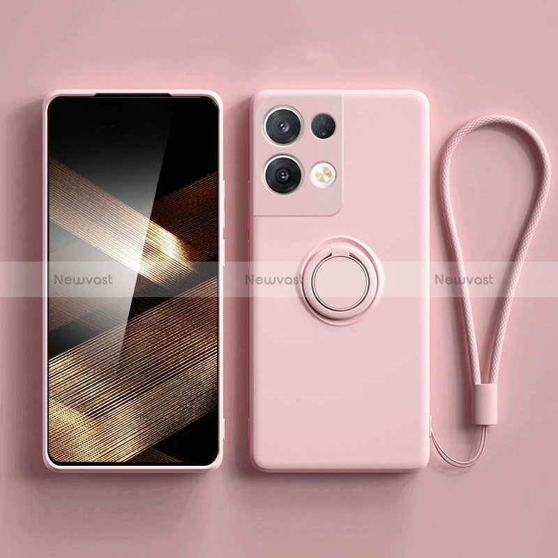 Ultra-thin Silicone Gel Soft Case Cover with Magnetic Finger Ring Stand S06 for Xiaomi Redmi Note 13 5G