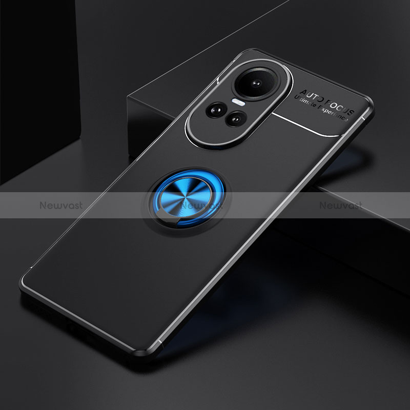Ultra-thin Silicone Gel Soft Case Cover with Magnetic Finger Ring Stand SD1 for Oppo Reno10 5G