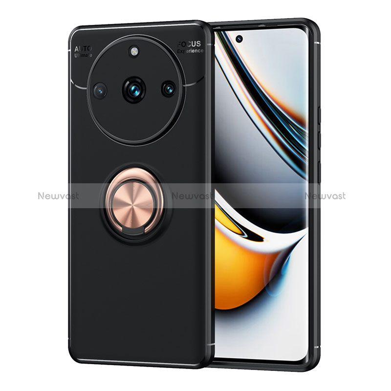 Ultra-thin Silicone Gel Soft Case Cover with Magnetic Finger Ring Stand SD1 for Realme 11 Pro 5G