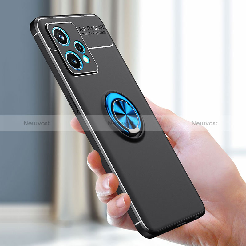 Ultra-thin Silicone Gel Soft Case Cover with Magnetic Finger Ring Stand SD1 for Realme 9 Pro 5G