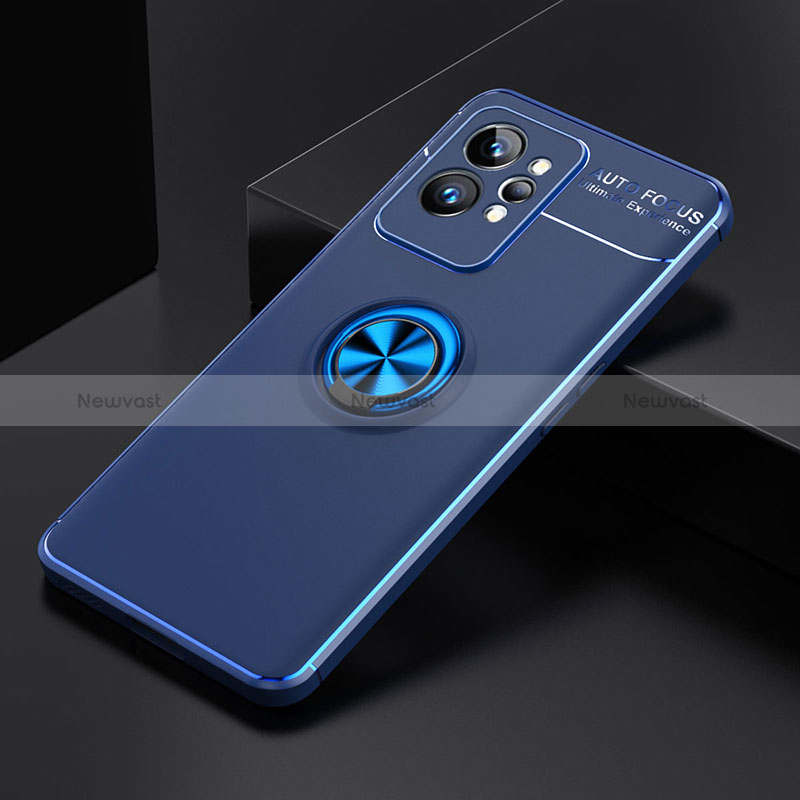 Ultra-thin Silicone Gel Soft Case Cover with Magnetic Finger Ring Stand SD1 for Realme GT2 Pro 5G