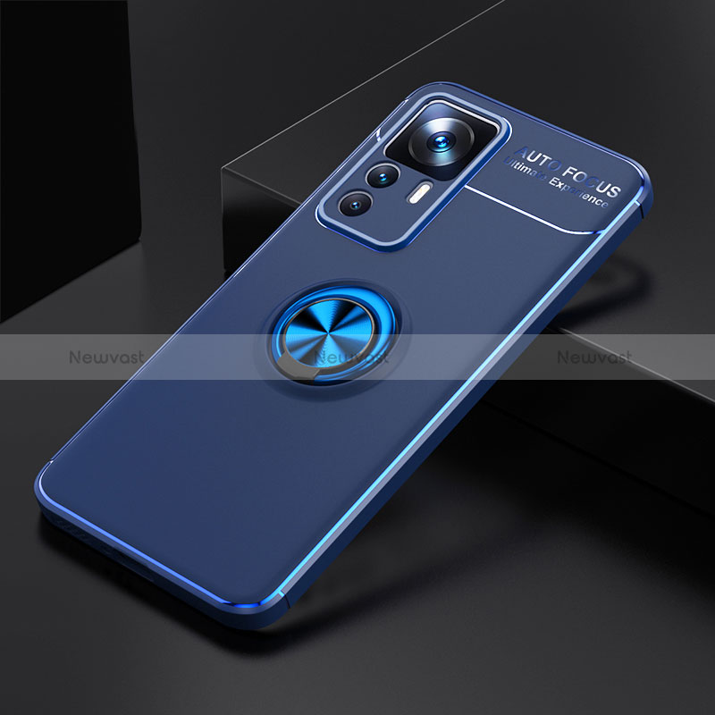 Ultra-thin Silicone Gel Soft Case Cover with Magnetic Finger Ring Stand SD1 for Xiaomi Mi 12T Pro 5G