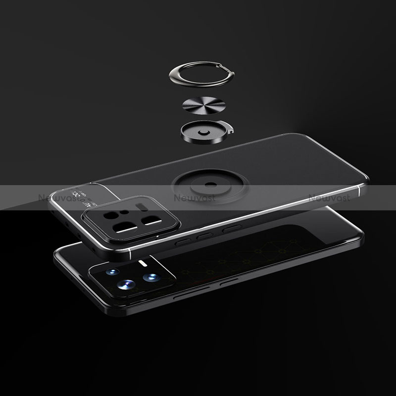 Ultra-thin Silicone Gel Soft Case Cover with Magnetic Finger Ring Stand SD1 for Xiaomi Mi 13 5G