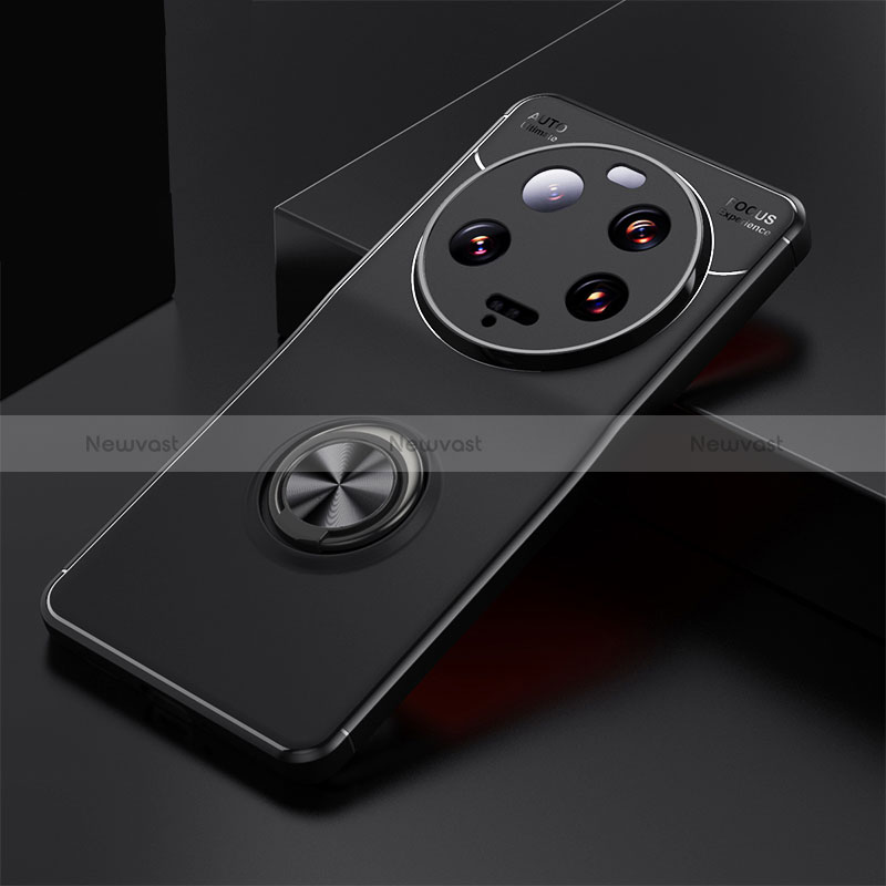 Ultra-thin Silicone Gel Soft Case Cover with Magnetic Finger Ring Stand SD1 for Xiaomi Mi 13 Ultra 5G