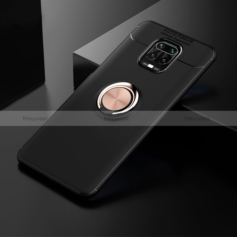 Ultra-thin Silicone Gel Soft Case Cover with Magnetic Finger Ring Stand SD1 for Xiaomi Poco M2 Pro