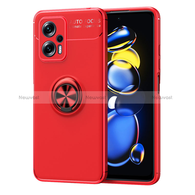 Ultra-thin Silicone Gel Soft Case Cover with Magnetic Finger Ring Stand SD1 for Xiaomi Poco X4 GT 5G