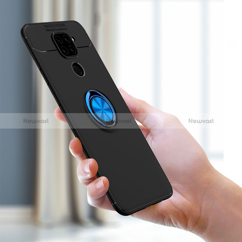 Ultra-thin Silicone Gel Soft Case Cover with Magnetic Finger Ring Stand SD1 for Xiaomi Redmi 10X 4G