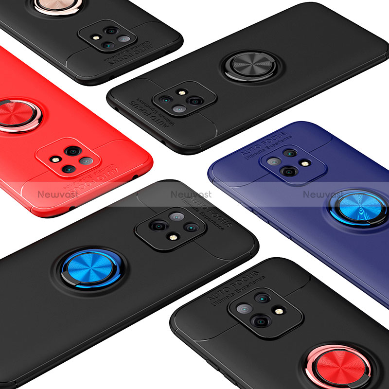 Ultra-thin Silicone Gel Soft Case Cover with Magnetic Finger Ring Stand SD1 for Xiaomi Redmi 10X 5G