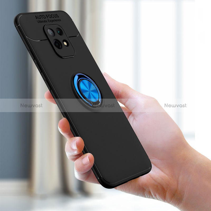 Ultra-thin Silicone Gel Soft Case Cover with Magnetic Finger Ring Stand SD1 for Xiaomi Redmi 10X 5G