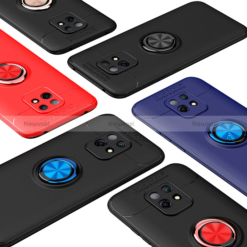 Ultra-thin Silicone Gel Soft Case Cover with Magnetic Finger Ring Stand SD1 for Xiaomi Redmi 10X Pro 5G