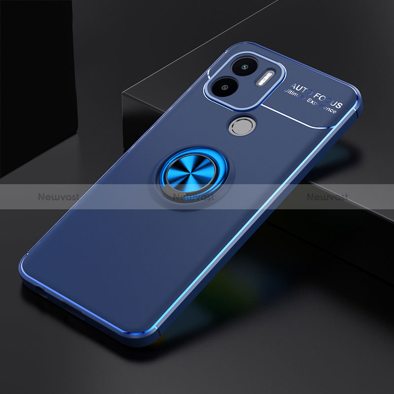 Ultra-thin Silicone Gel Soft Case Cover with Magnetic Finger Ring Stand SD1 for Xiaomi Redmi A1 Plus