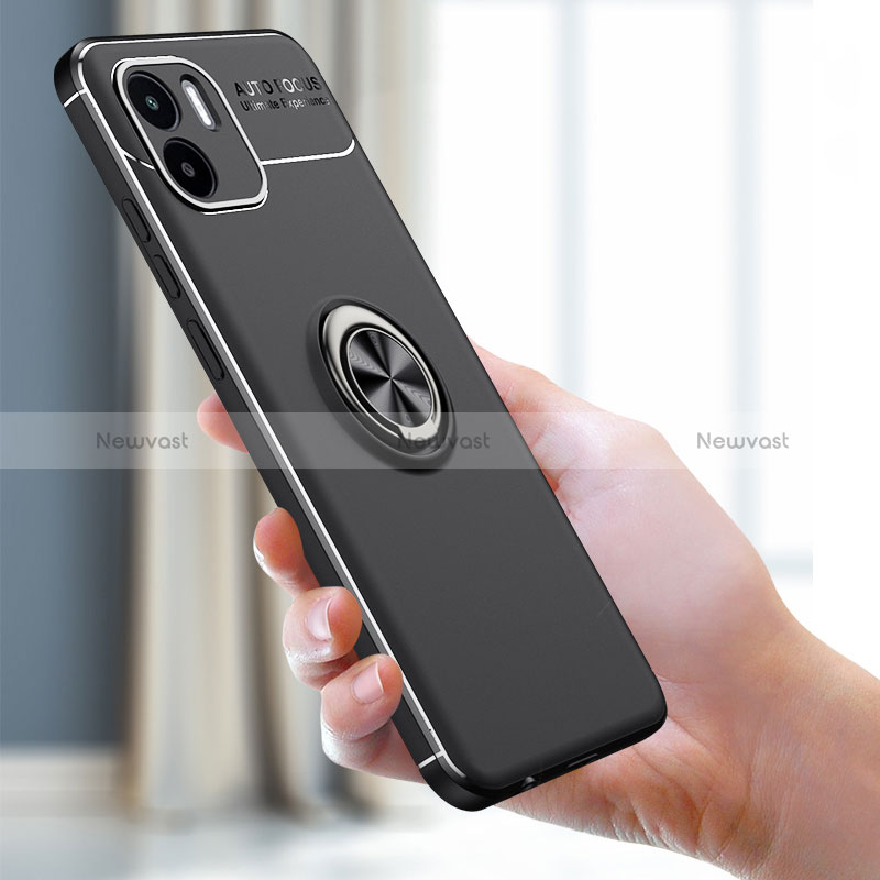 Ultra-thin Silicone Gel Soft Case Cover with Magnetic Finger Ring Stand SD1 for Xiaomi Redmi A2 Plus