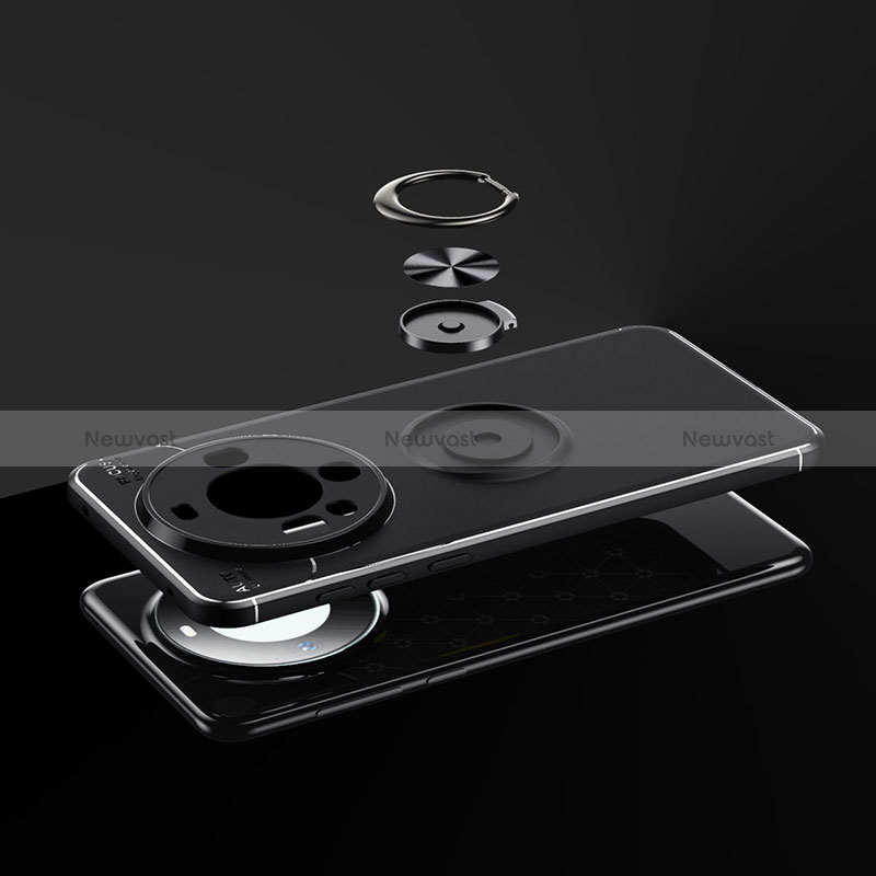 Ultra-thin Silicone Gel Soft Case Cover with Magnetic Finger Ring Stand SD2 for Huawei Mate 60 Pro