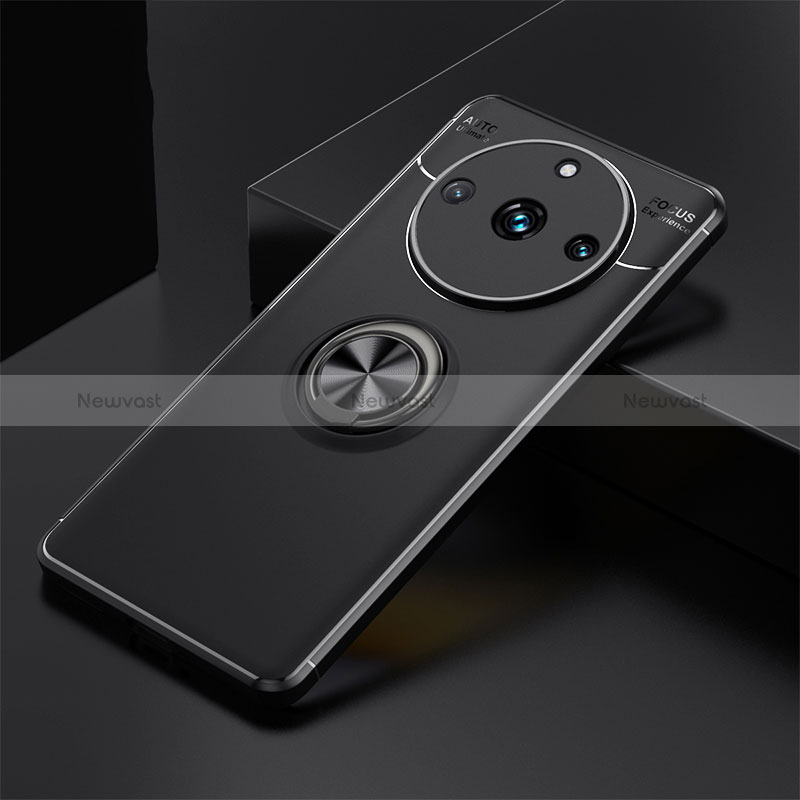 Ultra-thin Silicone Gel Soft Case Cover with Magnetic Finger Ring Stand SD2 for Realme 11 Pro 5G