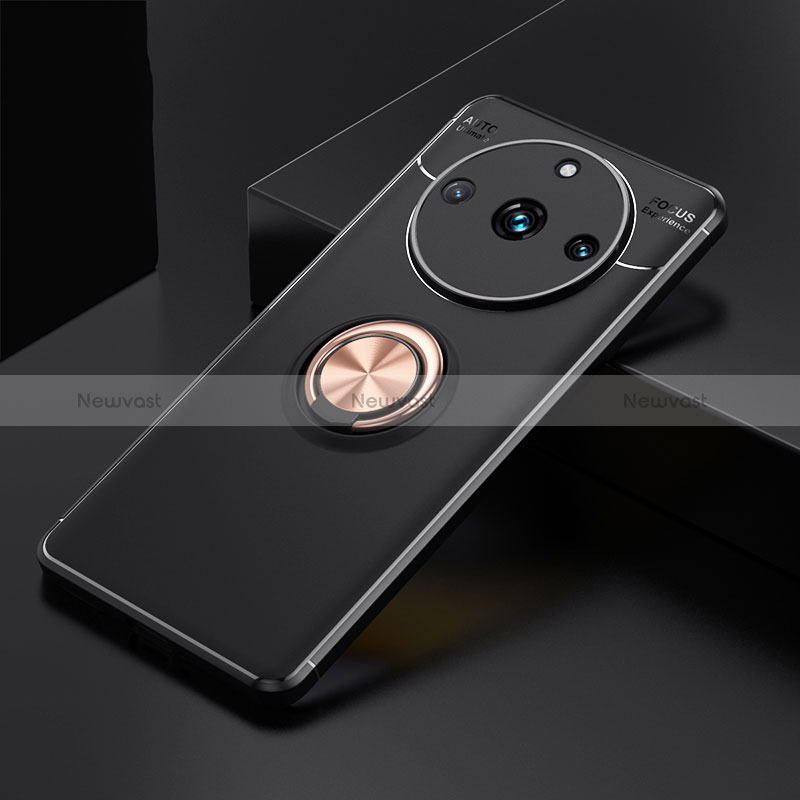 Ultra-thin Silicone Gel Soft Case Cover with Magnetic Finger Ring Stand SD2 for Realme 11 Pro 5G