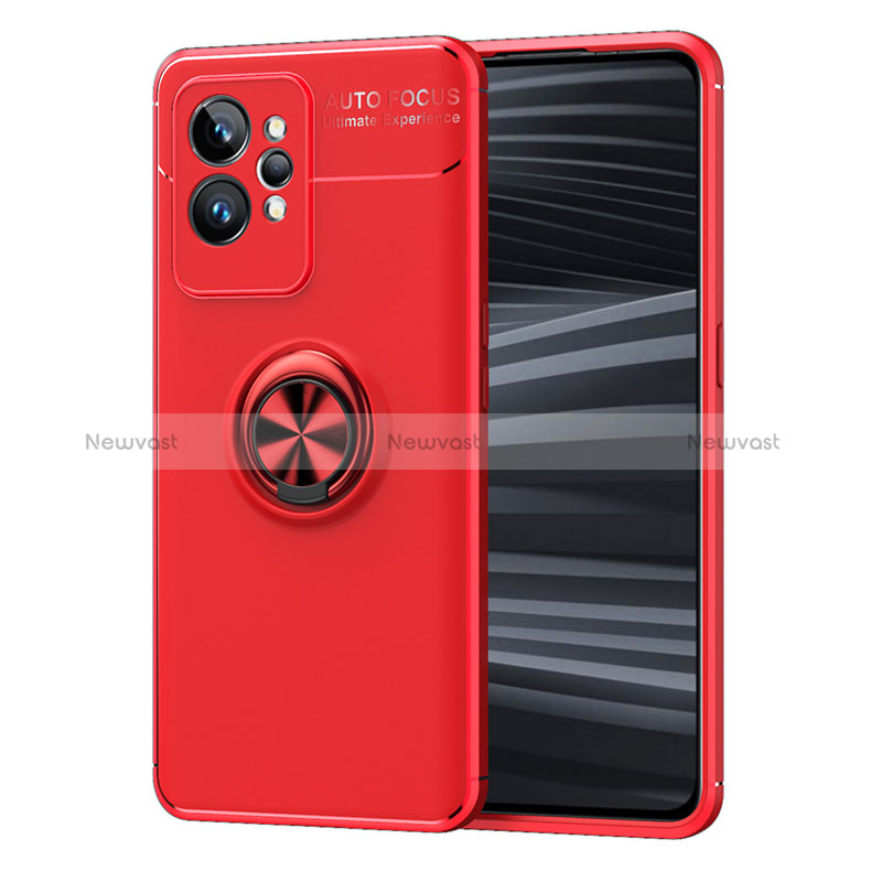 Ultra-thin Silicone Gel Soft Case Cover with Magnetic Finger Ring Stand SD2 for Realme GT2 Pro 5G