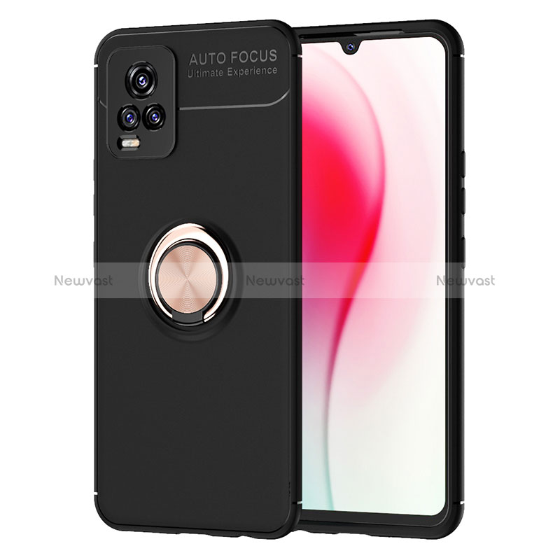 Ultra-thin Silicone Gel Soft Case Cover with Magnetic Finger Ring Stand SD2 for Vivo V20
