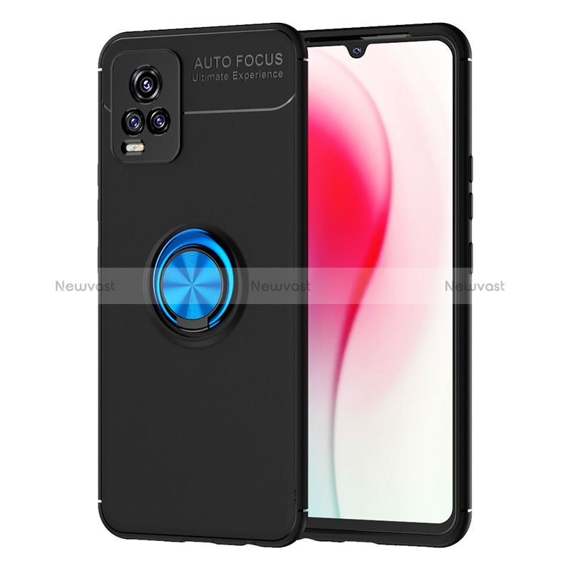 Ultra-thin Silicone Gel Soft Case Cover with Magnetic Finger Ring Stand SD2 for Vivo V20