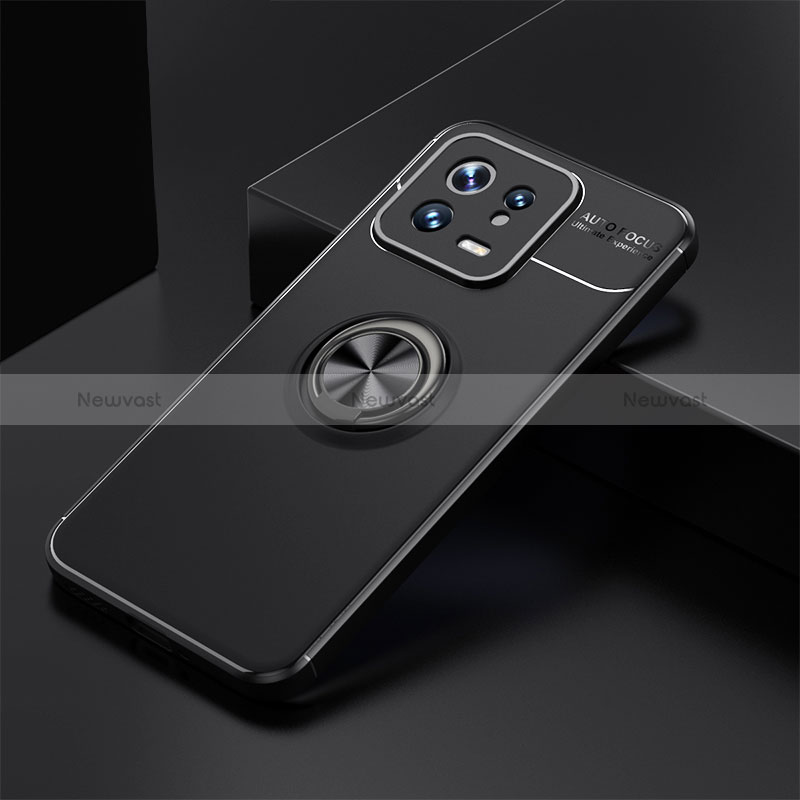 Ultra-thin Silicone Gel Soft Case Cover with Magnetic Finger Ring Stand SD2 for Xiaomi Mi 13 5G
