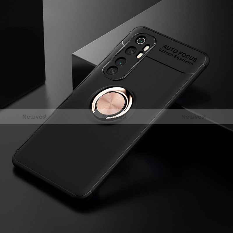 Ultra-thin Silicone Gel Soft Case Cover with Magnetic Finger Ring Stand SD2 for Xiaomi Mi Note 10 Lite
