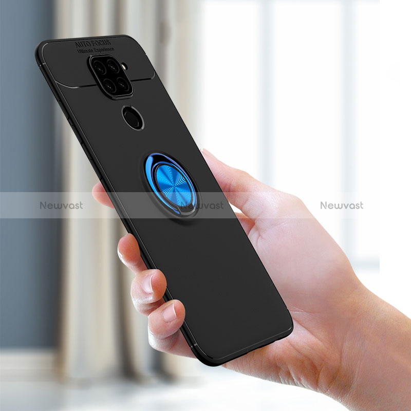 Ultra-thin Silicone Gel Soft Case Cover with Magnetic Finger Ring Stand SD2 for Xiaomi Redmi 10X 4G
