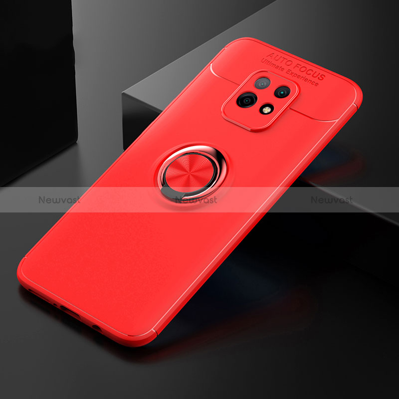 Ultra-thin Silicone Gel Soft Case Cover with Magnetic Finger Ring Stand SD2 for Xiaomi Redmi 10X Pro 5G