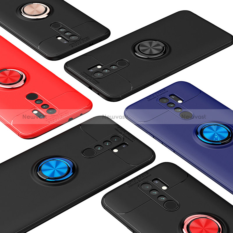 Ultra-thin Silicone Gel Soft Case Cover with Magnetic Finger Ring Stand SD2 for Xiaomi Redmi 9