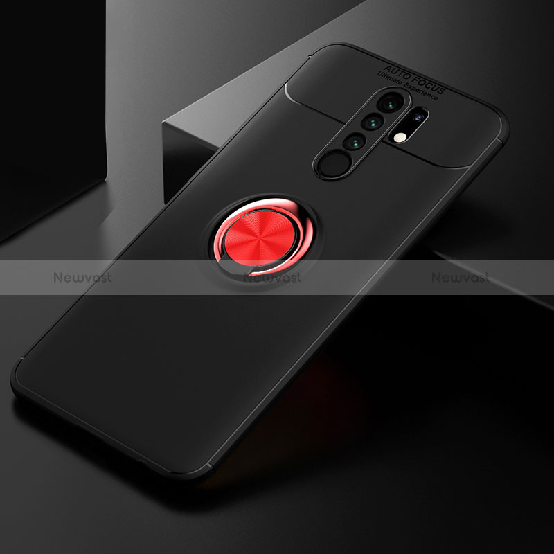 Ultra-thin Silicone Gel Soft Case Cover with Magnetic Finger Ring Stand SD2 for Xiaomi Redmi 9