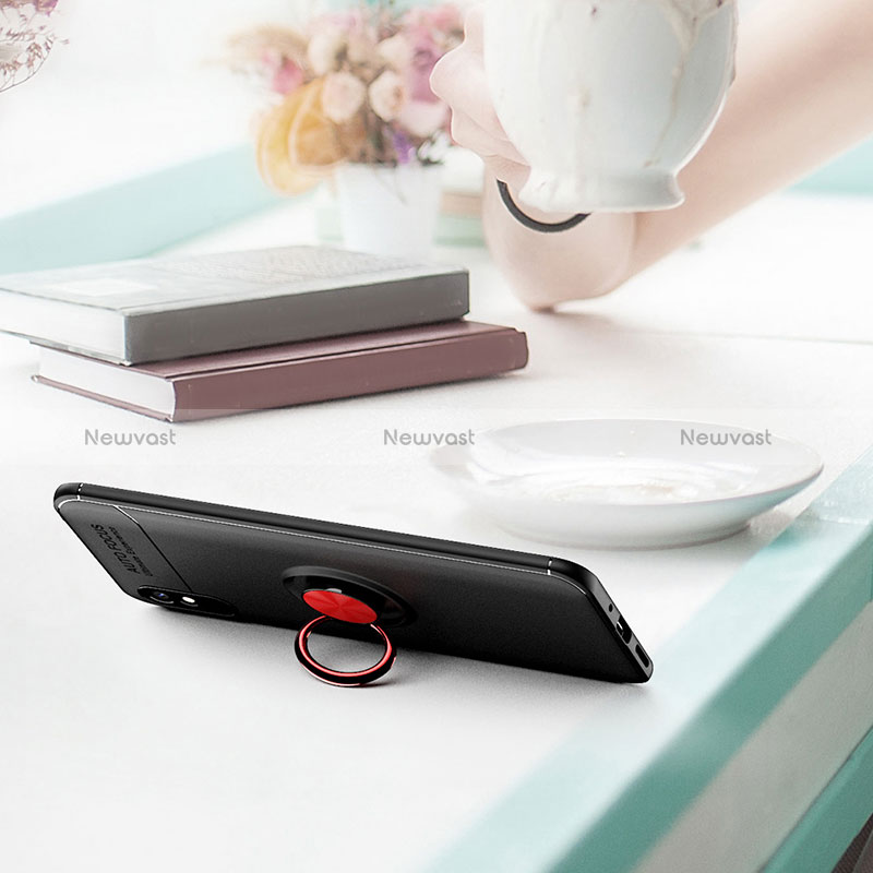 Ultra-thin Silicone Gel Soft Case Cover with Magnetic Finger Ring Stand SD2 for Xiaomi Redmi 9A