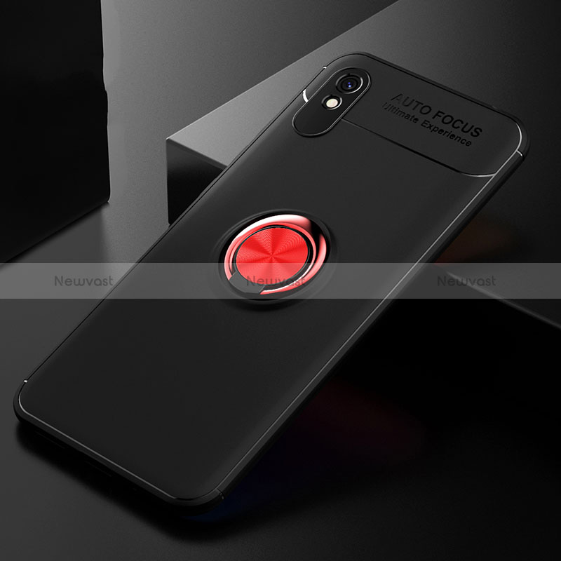 Ultra-thin Silicone Gel Soft Case Cover with Magnetic Finger Ring Stand SD2 for Xiaomi Redmi 9A