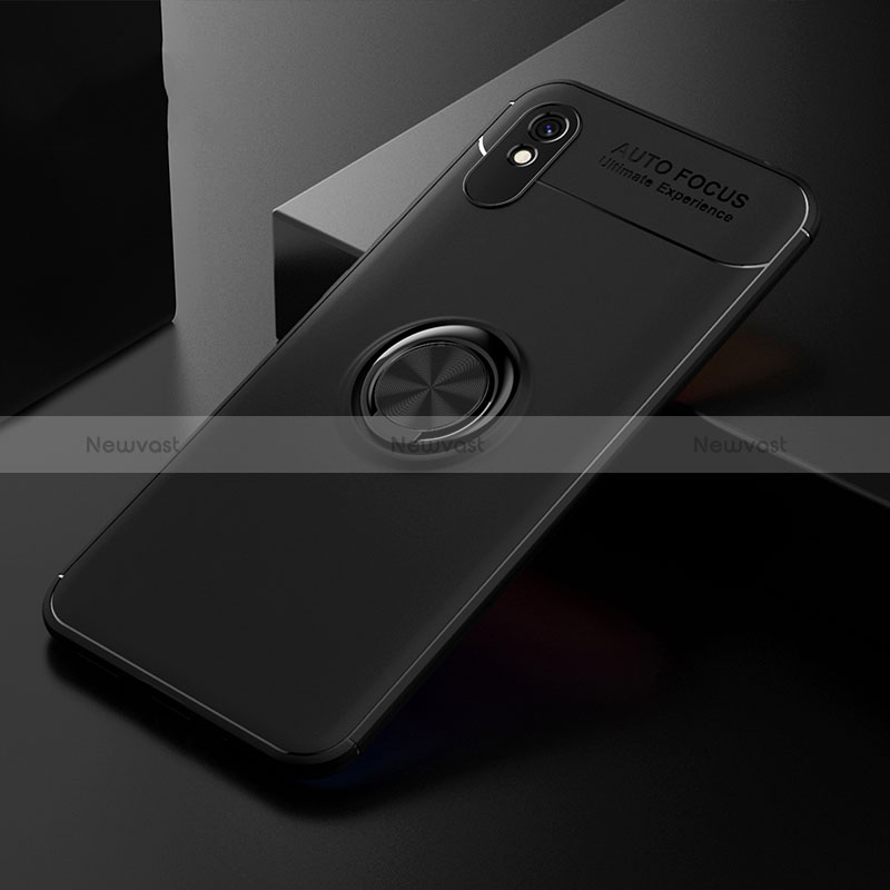 Ultra-thin Silicone Gel Soft Case Cover with Magnetic Finger Ring Stand SD2 for Xiaomi Redmi 9AT